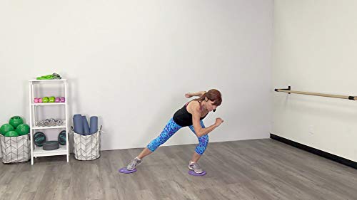 Gliding 9” Sliders for Working Out on Hardwood/Tile Floors, 1 Pair 4 Videos | The Original Exercise Sliders Disc for Full Body Fitness, Pilates, Core, Physical Therapy and Resistance Workouts - color: Grey (Hardwood) +Manual