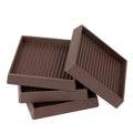 Furniture Pads Rubber Furniture Caster Cups, Anti-Sliding Bed Stopper Floor Protectors with Grip, 2x2 Square Non Slip Furniture Pads - Protect Any Flooring (Brown, 4 Pack) - size: 2" x 2" (Set of 4)-Square