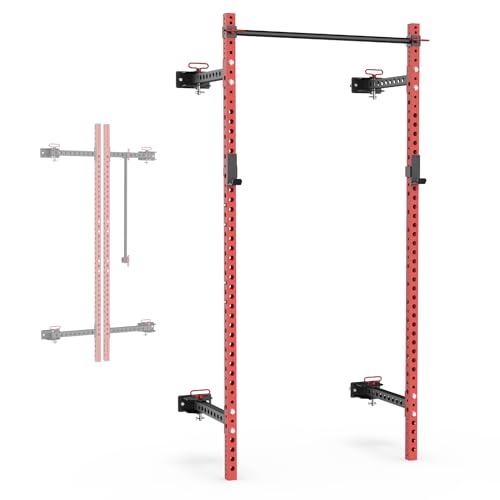 Synergee 2200 Folding Rack – 750 lb Capacity Power Cage - color: d) Red 95" x 21"