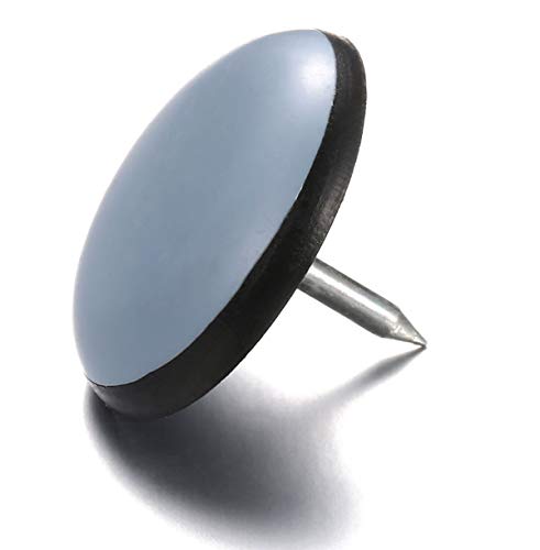 1" Nail on Furniture Sliders (24 Pack) - Furnigear Heavy Duty PTFE (Teflon) Chair Sliders Glides Wooden Furniture Movers Move Your Furniture Easily & Safety - Best Chair Leg Floor Protectors - color: Grayish Blue, size: 1"-24 pack