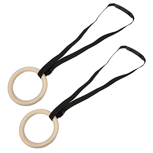 1 Pair Pull Up Training Rings Wooden Gymnastics Rings Gymnastics Rings Gymnastics Rings Suspension for Home Gym WorkoutTraining Rings