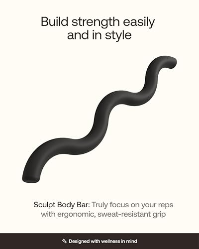 BetterMe Sculpt Body Bar – Weighted Exercise Bar for Strength Training – Home Gym Workout Barbell for Squats, Deadlifts, Curls & Full Body Workouts - color: Black