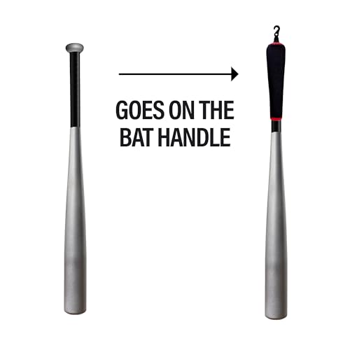 Handle Cover - Baseball Bat Cover Sleeve Protects Vehicle & Bat Grip - Batting Gloves & Helmet Companion with Zippered Hook - Softball Accessory - color: Black