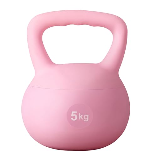 sogesfurniture Soft Kettlebells,Safe Strength Training Kettlebells,Iron Sand Filled Weights Strength Training Kettlebells,Fitness Soft Kettlebells for Women Men Children - color: 20LBS-Pink