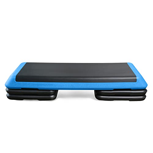 Tone Fitness Compact Aerobic Step Platform | Exercise Step - style: Black/Blue