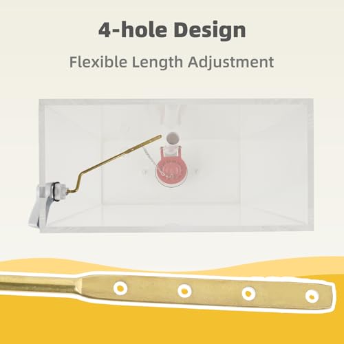 Universal Metal Toilet Handle Lever Replacement, Side/Angle Mount, White | Solid Brass Toilet Flush Handle Compatible with Kohler/American Standard/ TOTO/Gerber, Stainless Steel Chain, Easy to Install - color: White, style: Side Mount Design