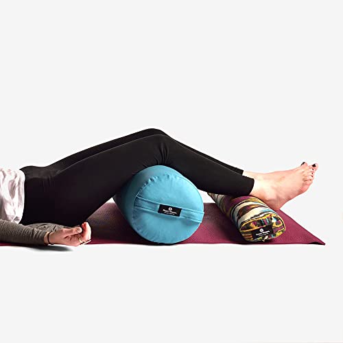 Hugger Mugger Round Yoga Bolster - Firm Round Shape, Higher Profile, Great Under Knees, Soft Support, Handmade in The USA - color: Black