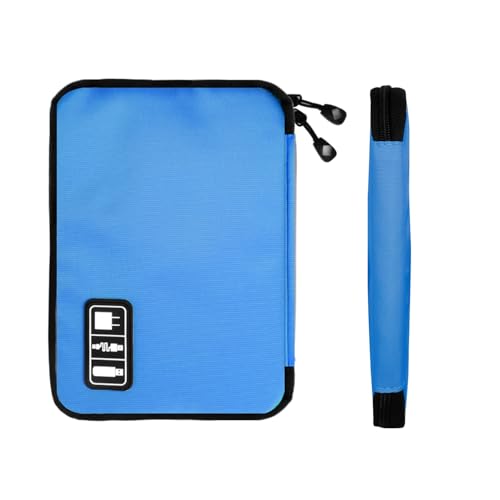 Lcsmaokin Electronics Travel Organizer,Portable Waterproof Electronic Travel Storage Bag for Small Charging Cord Storage,Charger,SD Card etc,for Travel,Business- Blue Green - color: C-Blue-Green, size: Single Layer