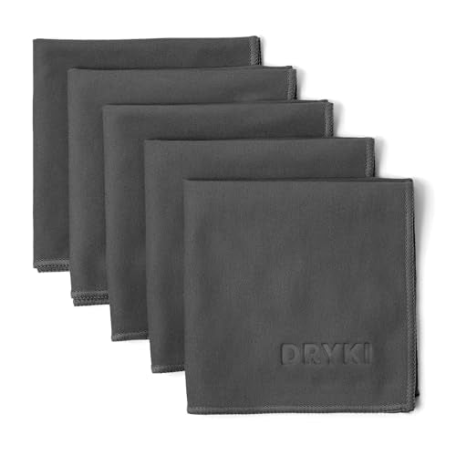 DRYKI Pocket-Sized Sweat Towels - The Original Sweat Absorbing Handkerchiefs - Quick-Dry Microfiber Sweat Rags for Face, Hands, & Body - Men & Women - Gym, Sports, and Work (Dark Grey: 5 Pack) - color: *Dark Grey