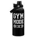 SANDJEST Gym Insulated Engraved Stainless Steel Water Bottle 32oz, Vacuum Chug Lid Travel Tumbler For Men Friends Dad Gymer Trainer, Gym Mode on, Birthday Christmas Father's Day - color: Gym