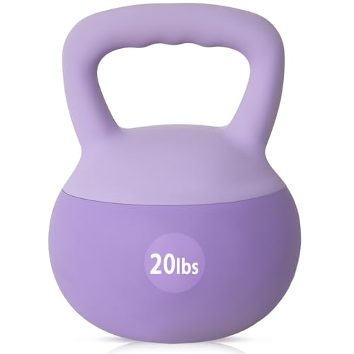 sogesfurniture Soft Kettlebells,Safe Strength Training Kettlebells,Iron Sand Filled Weights Strength Training Kettlebells,Fitness Soft Kettlebells for Women Men Children - color: 20LBS-Purple