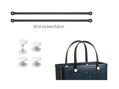 Replacement Straps for S/M Rubber Beach Bag, Replacement Handles with 4 Snaps, EVA Bag Strap Replacement - color: Black