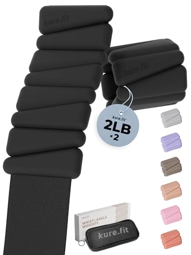 Pilates Weight | Wrist & Ankle Weights for Women | Weighted Bangles | 1LB/ 2LB Each (Set of 2) - color: Black, size: 2 LB