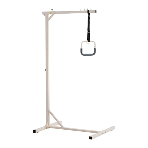VEVOR Trapeze Bar for Bed Mobility, Heavy-Duty Steel Free Standing Trapeze Bar 250 LBS Weight Capacity, Hospital Bed Pull Up Assist for Elderly & Disabled, Ideal for Hospitals, Nursing Home, Home Care