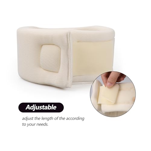Soft Foam Neck Brace Universal Cervical Collar, Adjustable Neck Support Brace for Sleeping - Relieves Neck Pain and Spine Pressure, Neck Collar After Whiplash or Injury (3" Depth Collar, L) - size: Large, style: White, 3" Depth