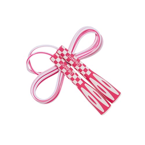 KSY Kids Jump Rope (Crystal Series) – Durable PVC Jump Rope for Kids Ages 6-12 – Lightweight, Adjustable, and Tangle-Free – Made in Korea - color: Pink/White
