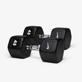 Nike Rubber Hex Dumbbell Pair - color: Black / White, size: 45 lb