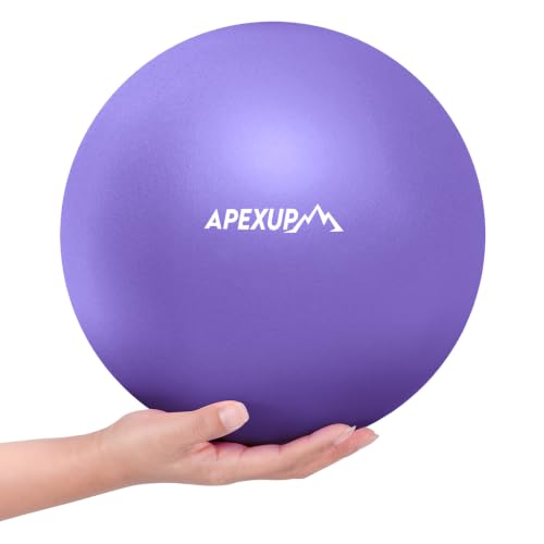 APEXUP 9 Inch Pilates Ball Small Exercise Ball for Yoga, Fitness, Balance, Core Workout, Physical Therapy - color: Purple