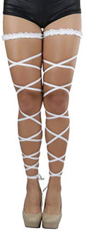 ToBeInStyle Women's Leg Wraps Ravewear Dancewear Elastic Straps Party Garter Music Festivals Costume Accessory Thigh High - color: Garter Wrap - White, size: One Size