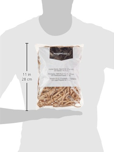 Amazon Basics Rubber Bands, Office Supplies, Size 64 (3-1/2 x 1/4 Inch), 320 Bands/1 lb Pack, 25-Pack, Tan - size: Size 64, style: 25-Pack