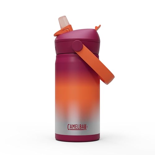 CamelBak Thrive Flip Straw Kids Insulated Stainless Steel Water Bottle with Bite Valve, Spill Resistant Easy Sip Design for School and Play, 12oz, Purple Haze - color: Purple Haze