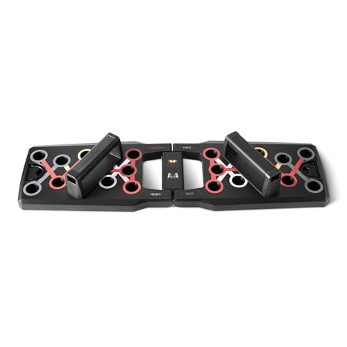 Amazon Basics Push Up Board, Black, 24-in-1 Multi-Position Training System for Upper Body Strength & Muscle Building, Portable Home Gym Equipment