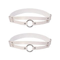Adjustable O-ring Leg Garter, Elastic Thigh Garters Belt for Women, 1 Pair - color: White