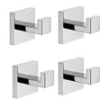 TASTOS Bath Towel Hooks Polished Chrome, 4 Pack Stainless Steel Robe Coat and Clothes Hook, Heavy Duty Wall Hook for Bathroom & Kitchen, Modern Square Style Wall Mounted - color: Polished Chrome, size: Square (4 Pack)