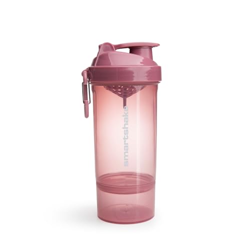 Smartshake O2GO ONE 800 ml/27 oz Protein Shaker Bottle | Silent Mixing | Leak-Proof Shaker Bottle | Shaker Cups For Protein Shakes | Gym Shaker Bottle | Durable, BPA-Free, Dishwasher Safe | Deep Rose - color: Deep Rose