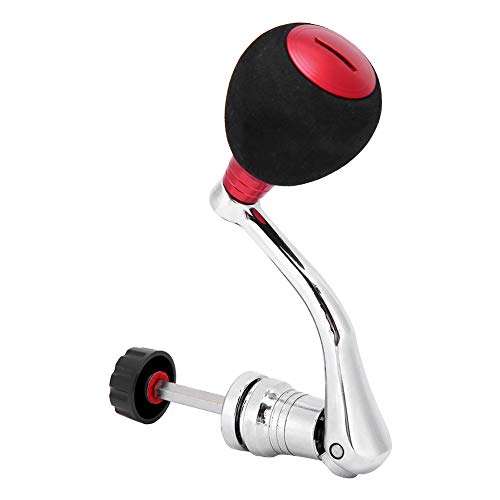 Tbest Fishing Spinning Reel Handle Metal Rocker Arm Reel Replacement Power Handle Grip - color: Red, size: Large