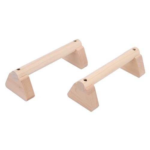 2Pcs Parallettes Push Up Bar, Wooden Parallettes Handle Stands Grip Body Strength Training, Push Up Stand with Anti Slip Pad, Balance Beam Exercise for Men Strength Training - size: 25cm