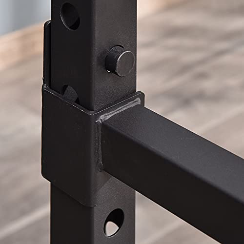 Soozier Adjustable Power Tower Pull Up Tower Dip Station Black | Pull Up Bar, Squat Rack, Power Cage, Home Workout Equipment, Upper Body Strength Training Equipment