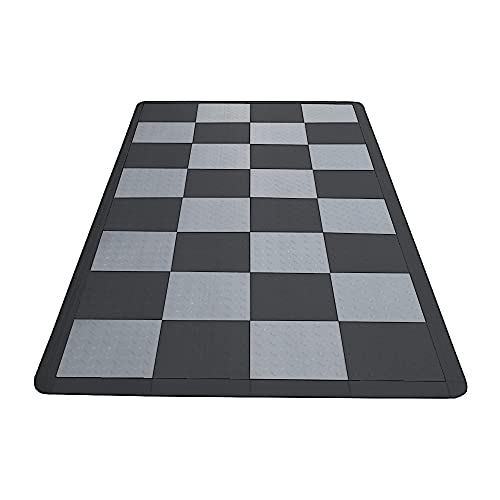 Speedway Garage Floor Mat Kit for Motorcycle, Small, Checkered - Black/Grey - color: Checkered - Black/Grey, size: Garage Kit - Motorcycle