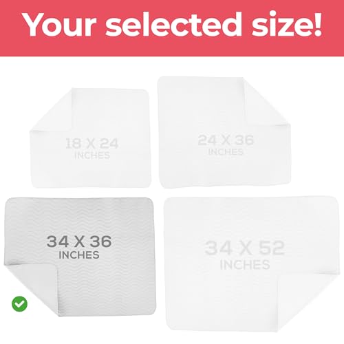 Utopia Bedding Washable Underpads 34" x 36" (Pack of 4), Waterproof Reusable Heavy Absorbency Incontinence Bed Pads for Adults, Kids, Elderly and Pets, Bedwetting Pads for Sofa and Couch (White) - color: White, size: 34x36 Inch (Pack of 4)