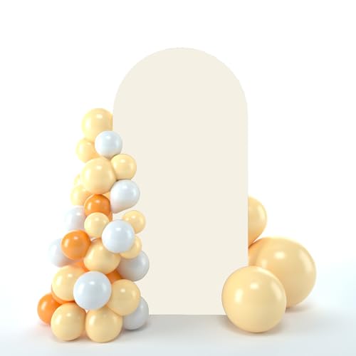 bricia Wedding Arch Backdrop Stand Cover, 7.2FT Double Sided Stretchy Arch Cover Fitted Wedding Birthday Party Banquet Decoration (Beige 86.4''Lx48''W) - color: Beige, size: 7.2FT