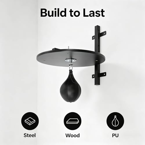 Speed Bag Platforms with Adjustable Mount Speed Bag wall Mount - Height Adjustable Heavy-Duty Boxing Kit for Adults, 360° Rotatable Punching Ball Platform, Wall-Mounted Home Gym Boxing Equipment