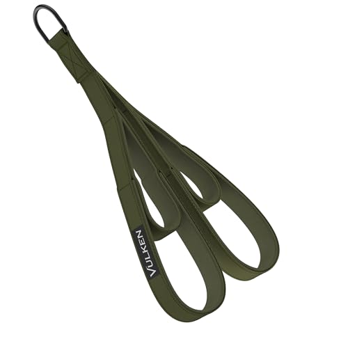 Vulken Tricep Rope Cable Attachment. Two Size in One Extra Long Pull Down Rope. Triceps Extension Straps Gym Equipment. Home Workout Handles for Resistance Bands. - color: Green