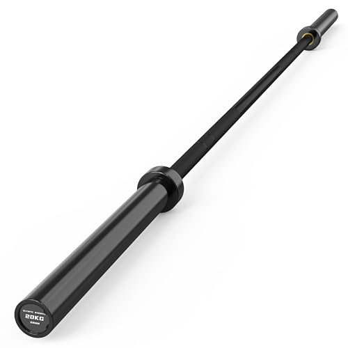 HANDBODE 7 FT Olympic Barbell 45 LB, 2-Inch Standard Weight Bar, 1000 LB | Needle Bearings, Knurled Grip, Hard Chrome Coating, Powerlifting, Bench Press, Deadlift, Squat, Hip Thrusts And Cleans - color: Black