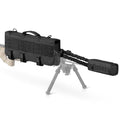 Savior Equipment 20" MOLLE Tactical Rifle Scope Carry Case & Muzzle Cover w/Hook Backing, Padded 600D Heavy Duty Polyster to Protect Firearm During Transportation - color: Obsidian Black