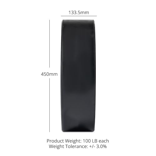 Titan Fitness Economy Series Black Olympic Bumper Plates, Durable Rubber Exterior with Steel Core, Weightlifting and Strength Training Weight Plate - size: 100 LB Single