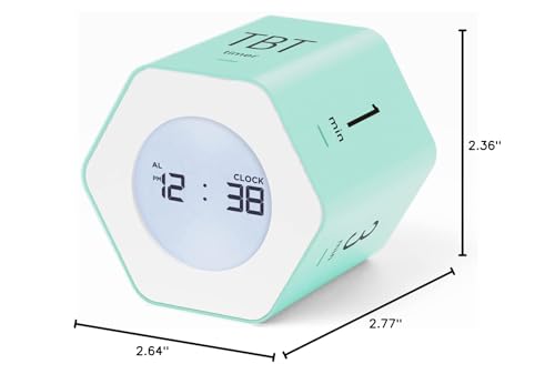 mooas Multi-Hexagon Clock Cube, Digital Clock, Pomodoro Timer, Backlit Display 12/24H Mode Count up & Countdown Timer, Rotating Various Time Presets for Classroom, Gym, Kitchen (Mint) - color: Mint