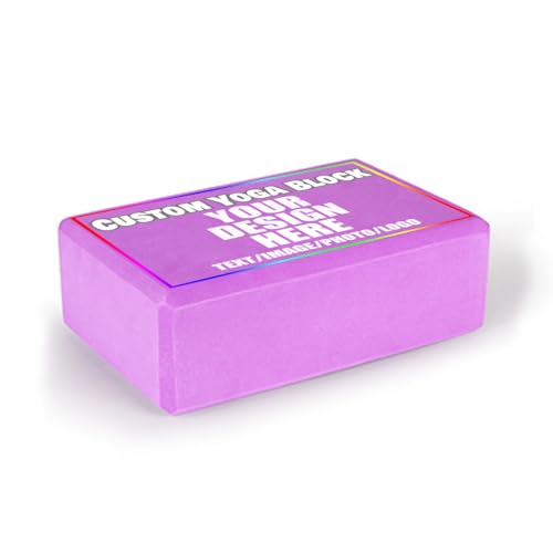 Custom Yoga Blocks with Image Text Logo Eva Foam Lightweight Yoga Bricks for Yoga Pilates Stretching Meditation Dance Yoga Accessories - color: Purple