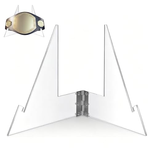 Primst Acrylic Championship Belt Display Stand – Stable Triangle Design, Heavy-Duty & Easy to Assemble, Universal Holder for Wrestling, Taekwondo, Boxing Title Belts