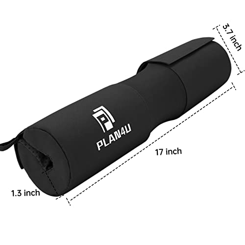 Plan4U Barbell Squat Pad for Bench Press, Bar Cushion for Women/Men | Black/Pink, Breathable, Shoulder Neck Support, Weight Lifting, Workout Foam, Hip Thrusts, Workout Sponge, Lunges, Deadlifts - color: Black