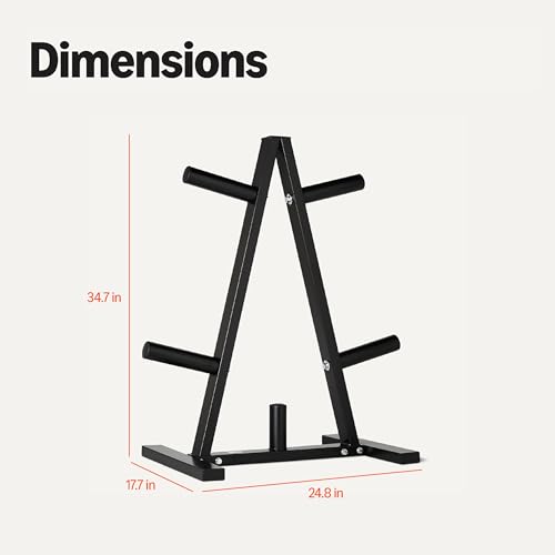 Amazon Basics Weight Plate Tree Rack, Durable Steel, Space-Saving Vertical Design for Home Gym - size: 2" Weight Plate Tree, 300 lbs