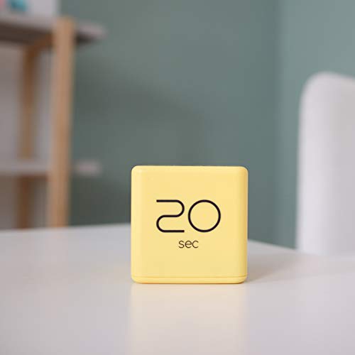 mooas Cube Timer (Yellow), Timers Cube Flip Block Timers Productivity Gravity Sensor Time Management for Kids ADHD Classroom Kitchen Desk Workout Cooking Study 10, 20, 30, 60 Seconds Timer Setting - color: Yellow