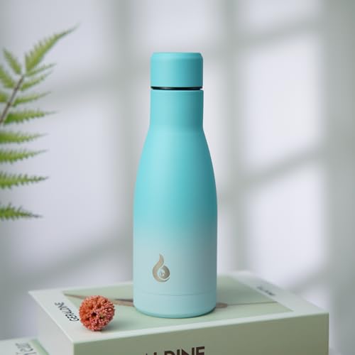 BJPKPK Insulated Water Bottle 12oz Small Stainless Steel Water Bottles Reusable Metal Thermo Keep Cold and Hot,Sea Salt - color: Sea Salt, size: 12 Ounces