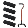 4Pcs Walking Cane Hand Grips - Black Foam Replacement for Offset Canes - size: 0.98
