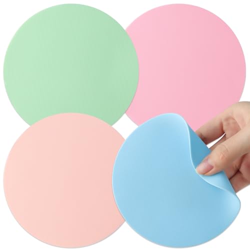 Aixoom Rubber Jar Opener Pads Set of 4, Non-Slip Gripper Pads for Jars | Light Color Design, For Seniors & Weak Hands, Heat-Resistant Trivet, Kitchen Coaster & Jar Lid Grip(Circle, Light Color) - size: Circle, Light color
