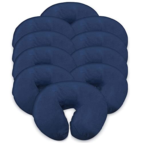 London Linens Pack of 10, Premium Extra Thick 100% Cotton Flannel Massage Tables Face Cradle Covers Cozies Fitted - Includes 10 pcs (Blue) - color: Blue, size: 10